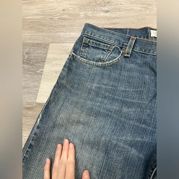 Levi’s Distressed Low Boot Cut Blue Jeans 33 Waist - Picture 4 of 12